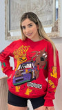 Women's long-sleeved sweater with cartoons, beautiful and different